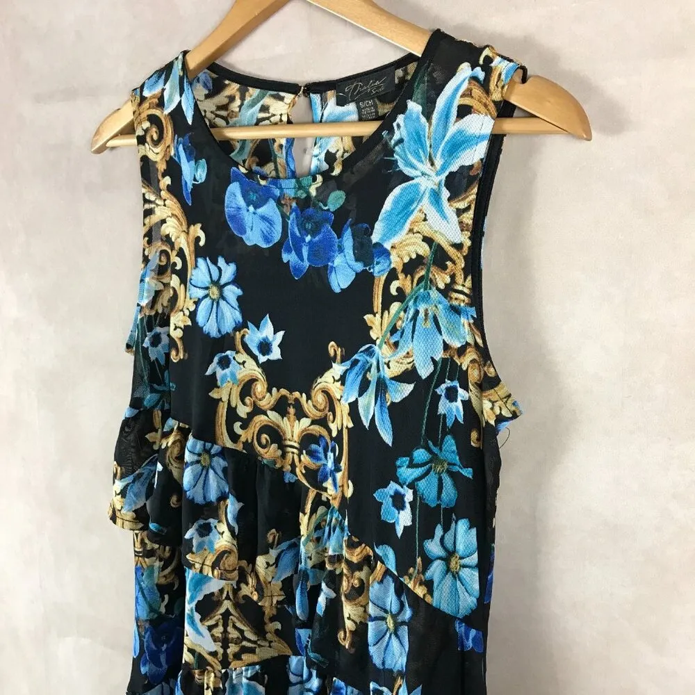 THALIA SODI Ruffled Floral Mesh Top Size SMALL - Image 4