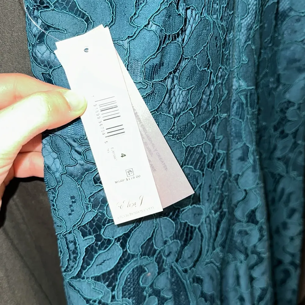 Eliza J Teal Green Blue Lace Formal Dress - Image 3