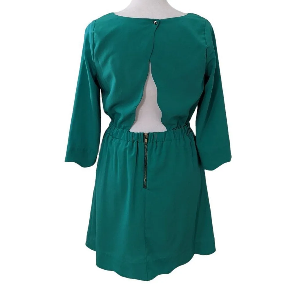 Gianni Bini Green Mini Dress with Back Cutout Size 1 Green Wedding Guest Dress - Image 4