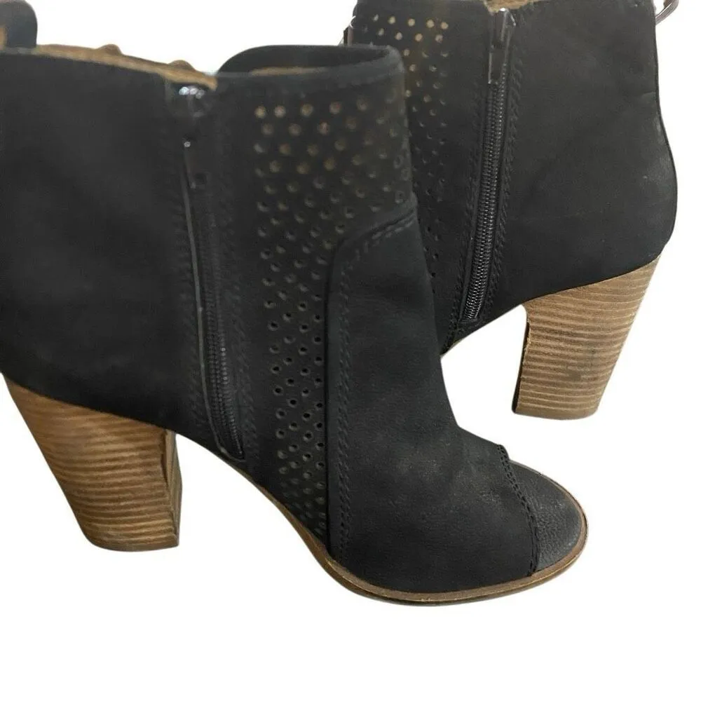 Lucky Brand Lakmeh black heeled boots open toe size 9M - Image 9