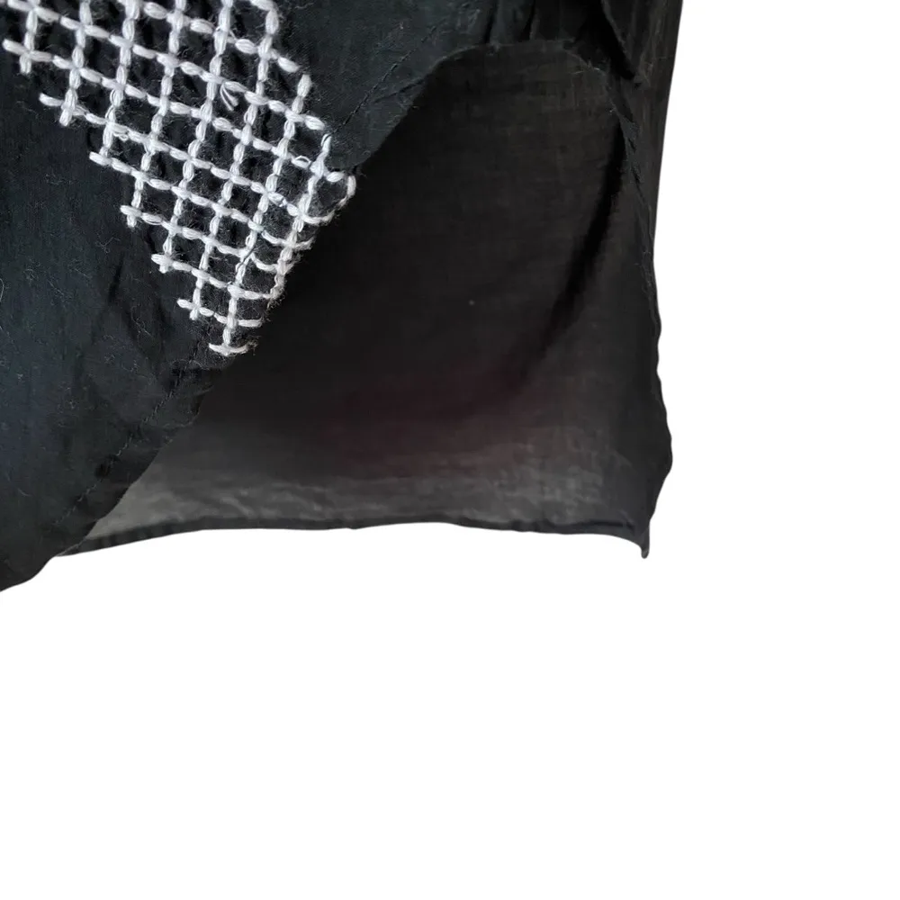 Badgley Mischka NWTs Black Embroidered Palm Tree Swim Coverup size XS - Image 5