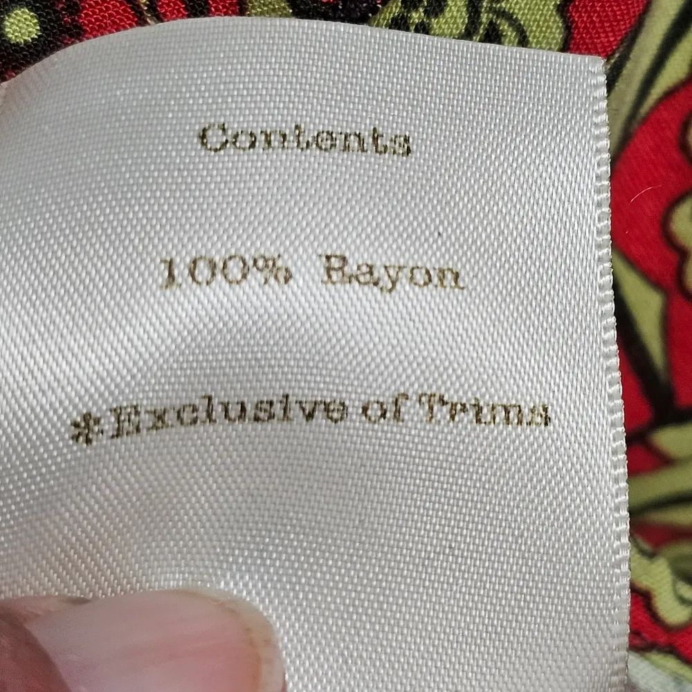 Matilda Jane Serendipity Cherrio Red & Lime Floral Wrap Dress Size Medium - Image 8