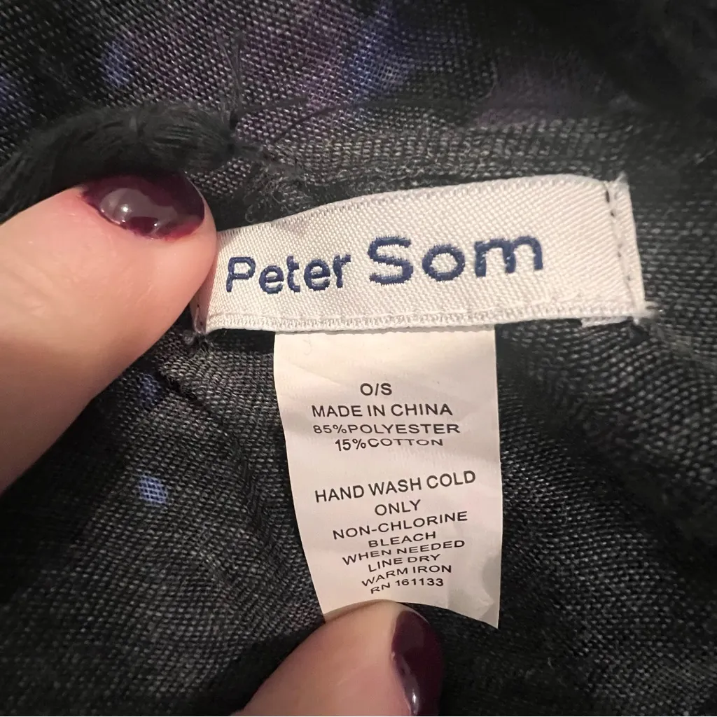 Peter Som Dream Floral Black and Blue Women's Scarf - Image 2