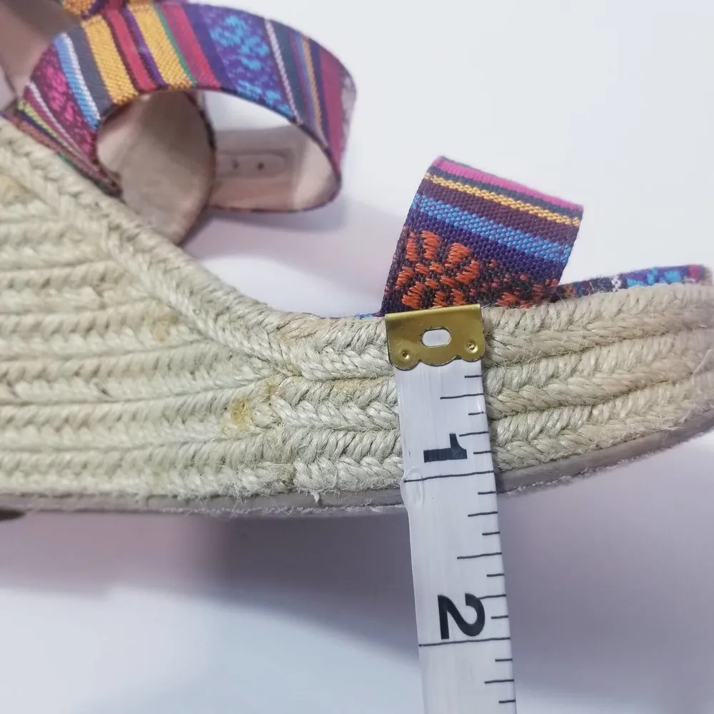 Steve Madden Multicolor Tribal Print Criss Cross Wedge Sandals - Image 12