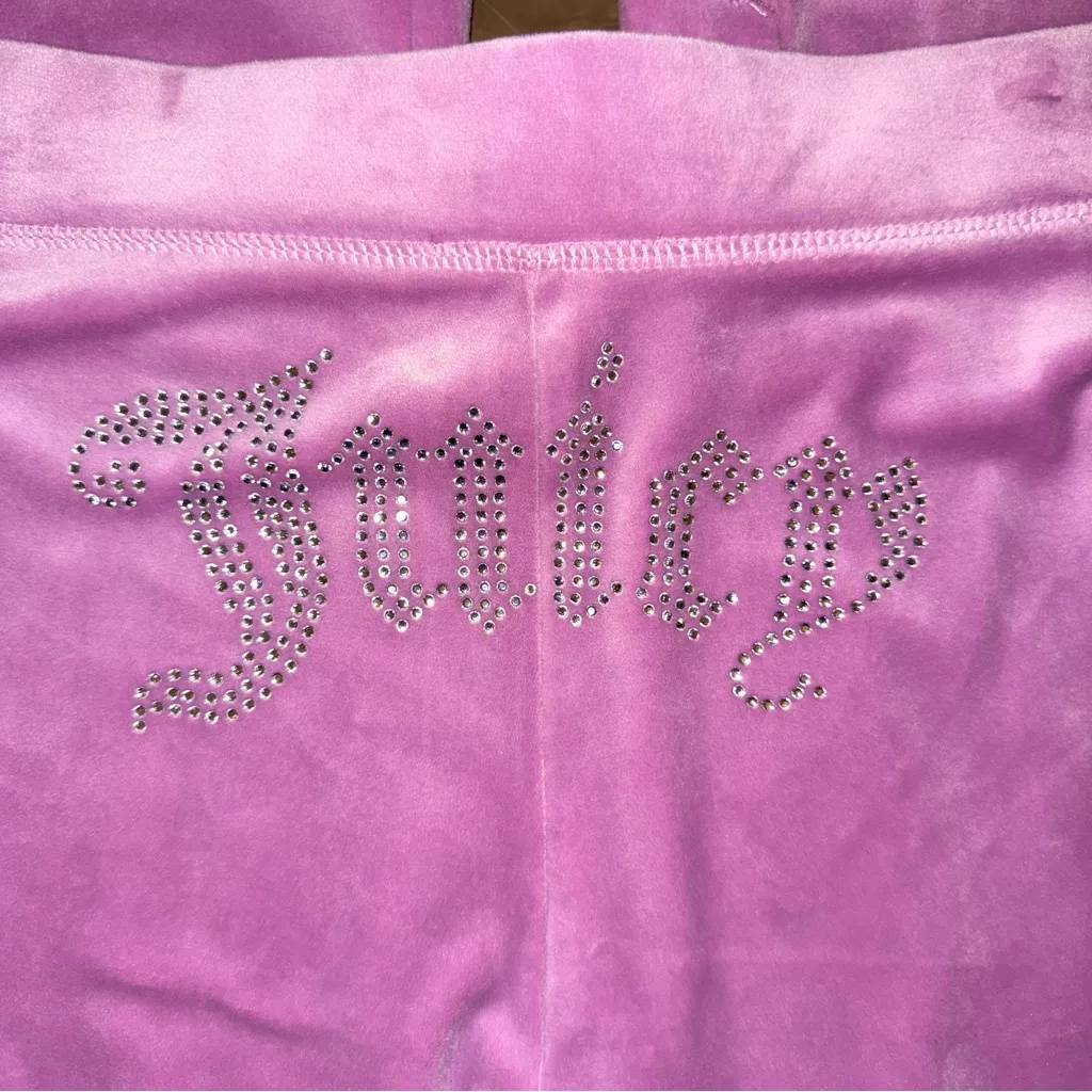Juicy Couture Lavender Velvet Wide Leg Sweats - Image 2