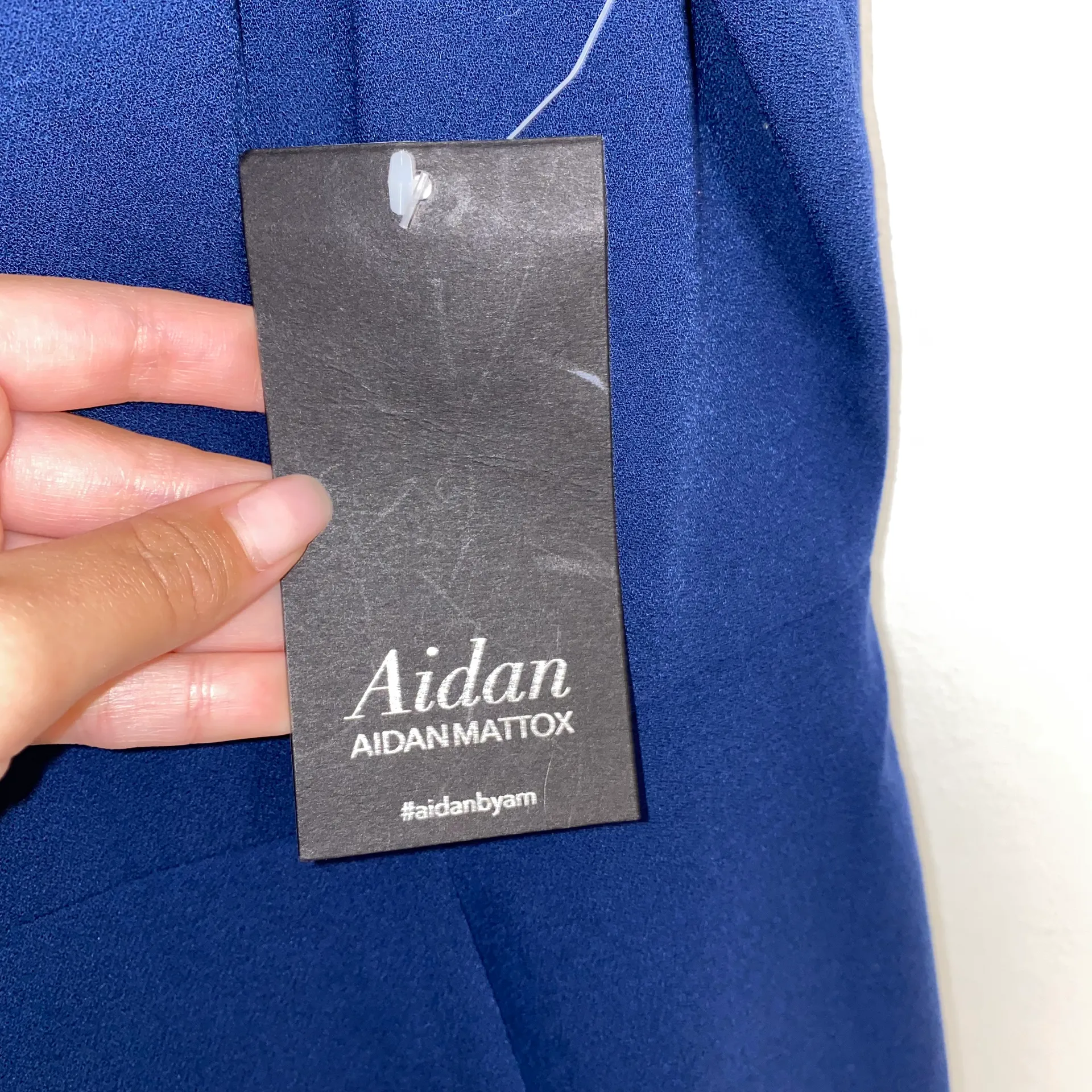 NWT $220 Blue Lace Trim Midi V Neck  - Image 11