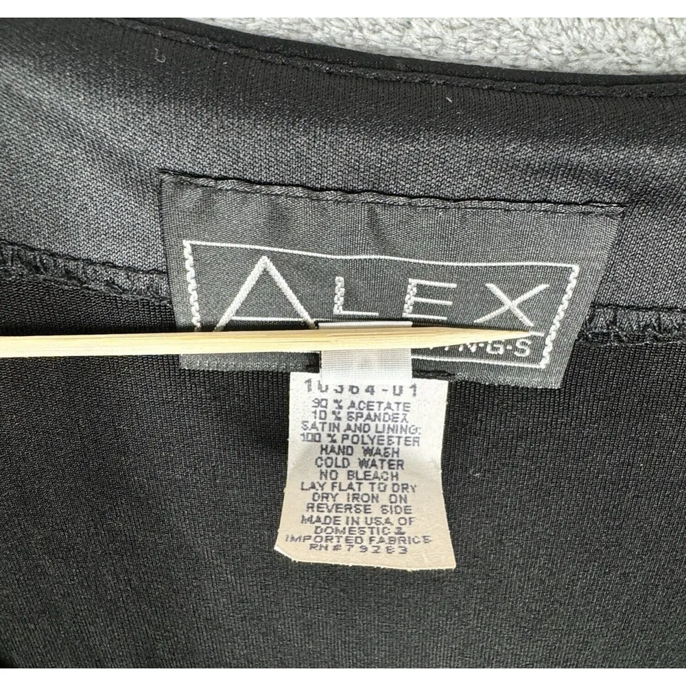 Alex Evenings Shirt Womens Medium Black Rainbow Glitter Top Date Night Going Out - Image 7