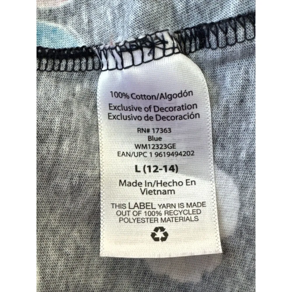 Women's Nightgown Blue White Floral Buttons Lace Smock Size L - Image 5