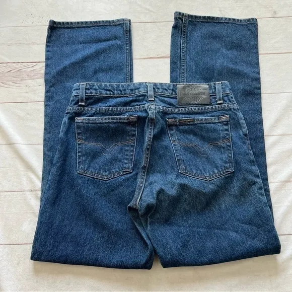Harley Davidson Women Size 6 genuine motor clothes blue Denim 5 pocket j… - Image 2