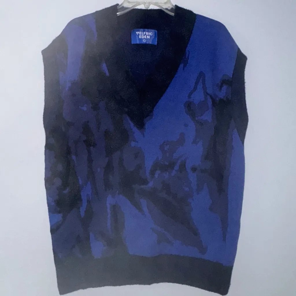 Aelfric Eden Blue/Black Sweater Vest - Image 2