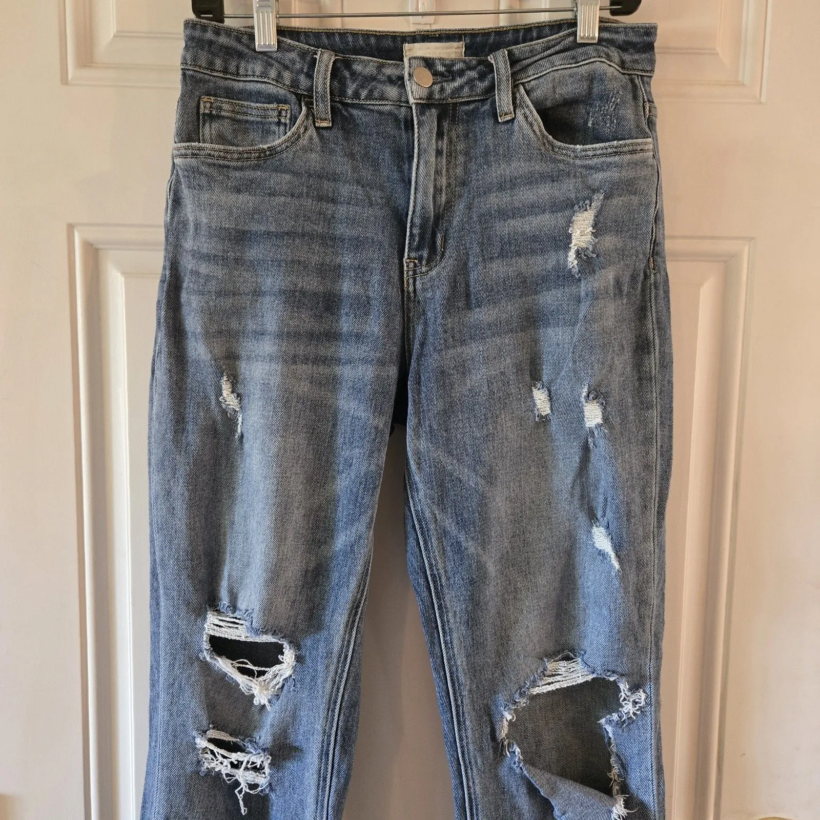 Altar’d State 28 Straight High Rise Distressed Women’s Jeans Frayed Hems Y2K - Image 2