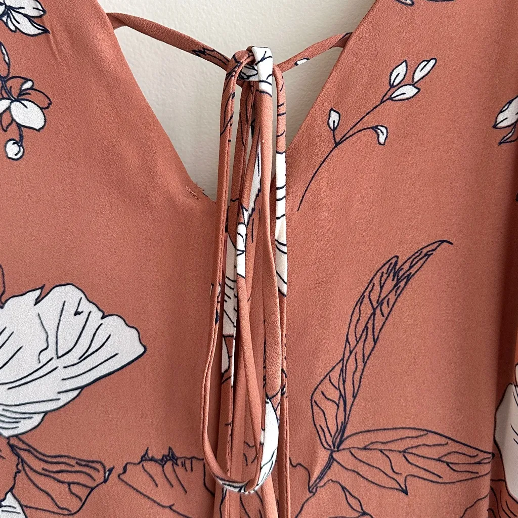 Sienna Sky Floral Cutout Wide Leg Jumpsuit, Peach/White, Summer/Spring, Small - Image 13