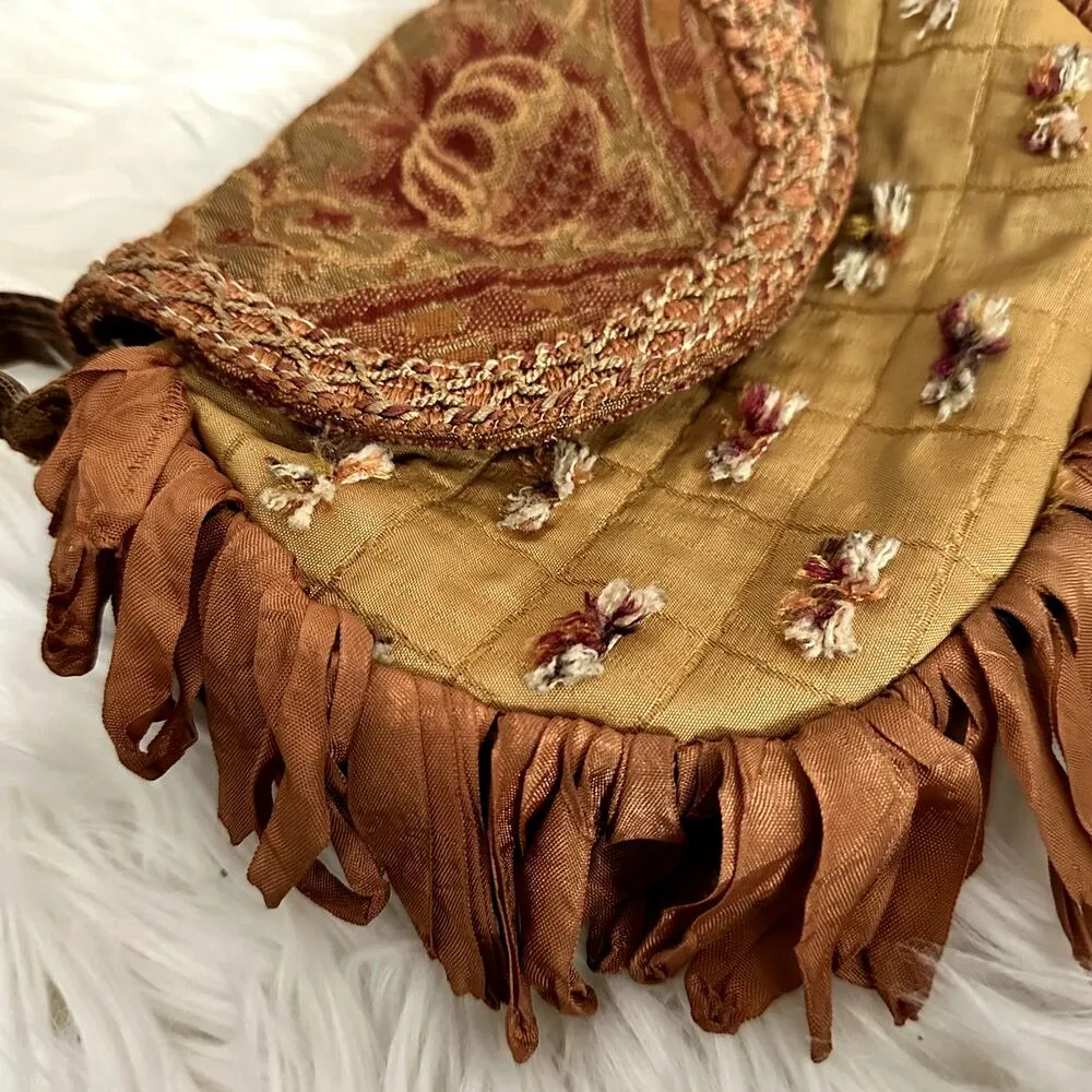 Gypsy Girl Tapestry Hobo Festival Crossbody Brown - Image 4