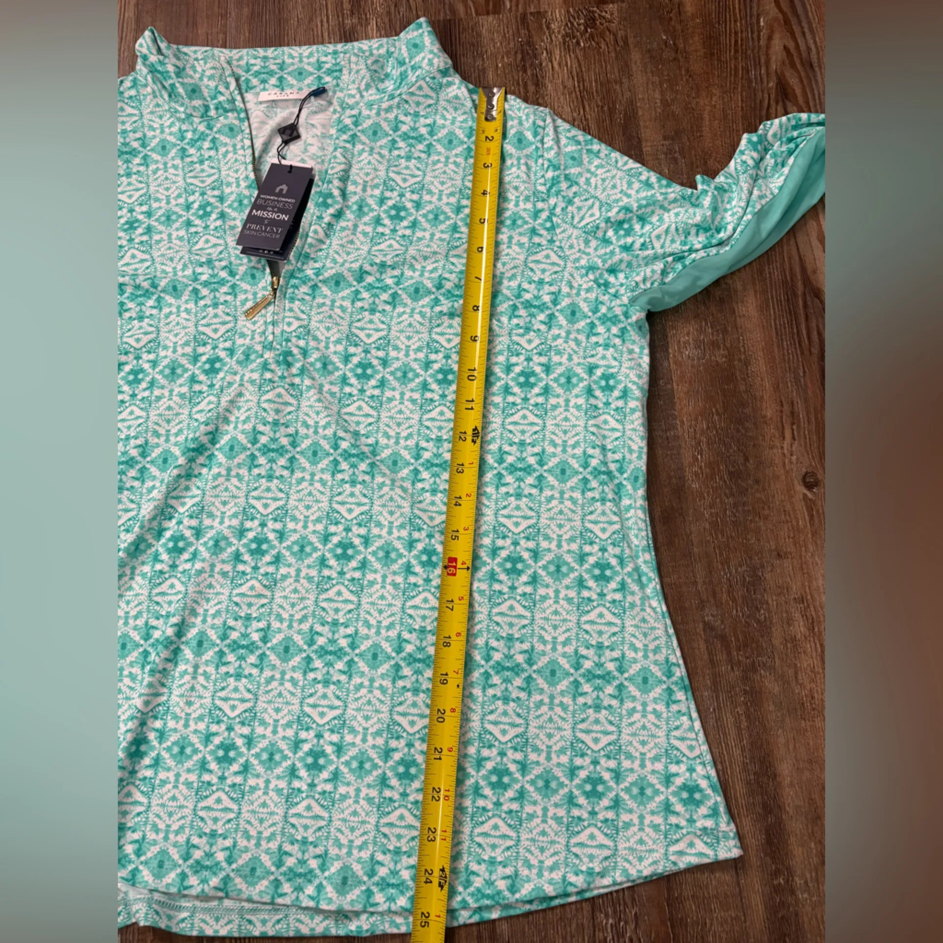 NWT Cabana Life Sunshine Shores Wicking Performance Blue Zip Top Size 2X UPF50+ - Image 8