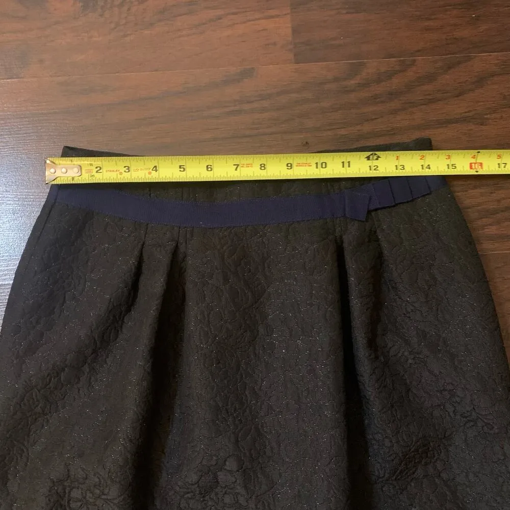 black & navy blue sparkly midi skirt size 4 - Image 9