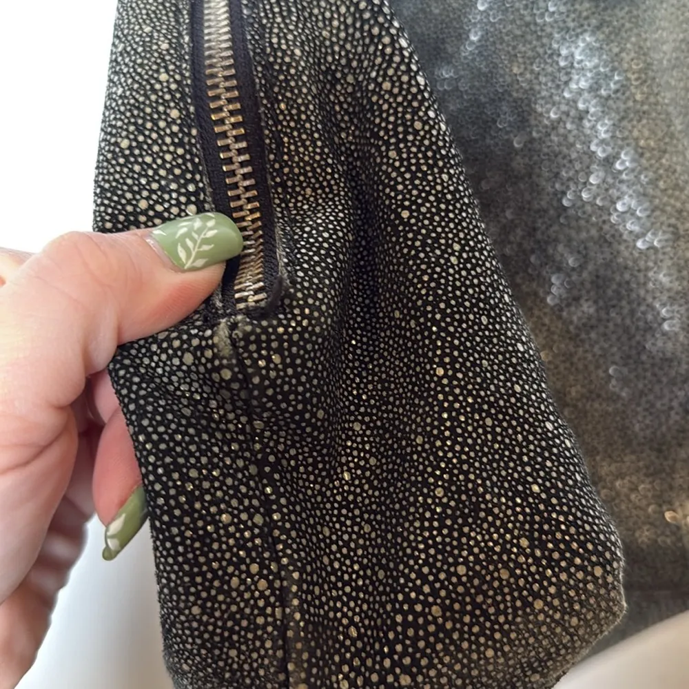 Vin Baker Women's Handbags Terra Italian Leather Speckled Green Shoulder Bag USA Black - Image 6