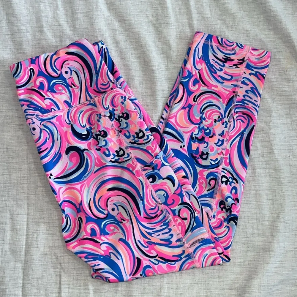 Lilly Pulitzer Weekender Luxletic‎ Leggings Crop Flamingoals Sz Small - Image 8
