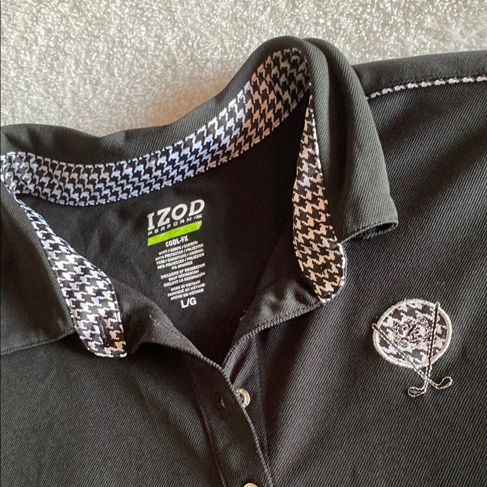 Izod Performance Polo with Houndstooth Collar Large - Image 4