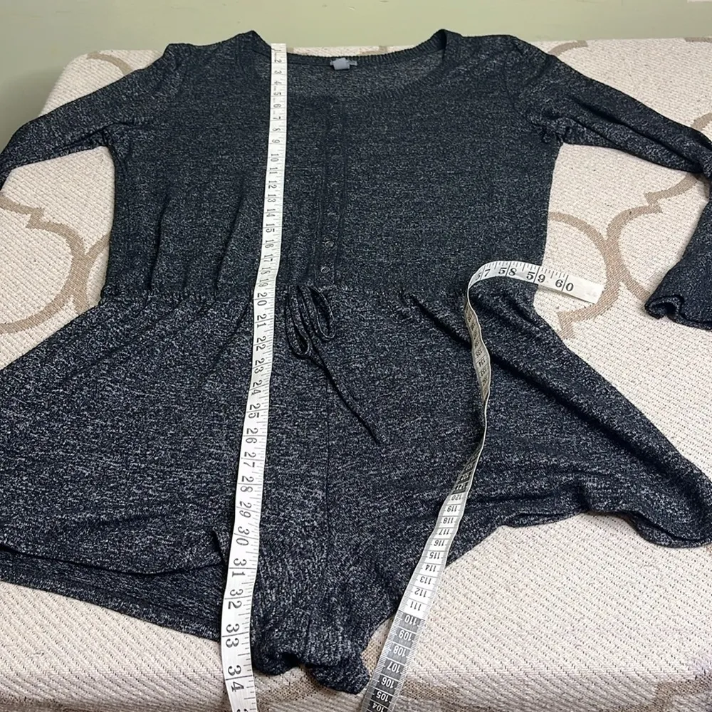 Aerie  Cozy Charcoal Gray Long Sleeve Romper - Image 10