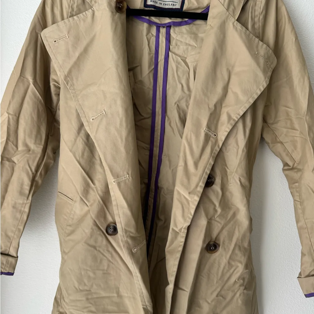 London Fog Women's Beige Trench Coat with Purple Accents - Image 3