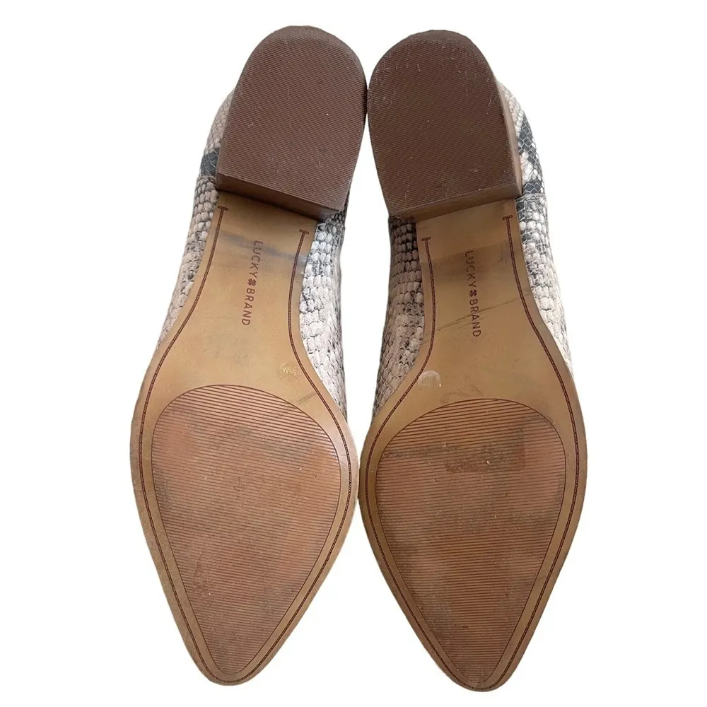 Lucky Brand Jabilo Snake Print Leather Block Heel Western Booties Size 9.5 - Image 9