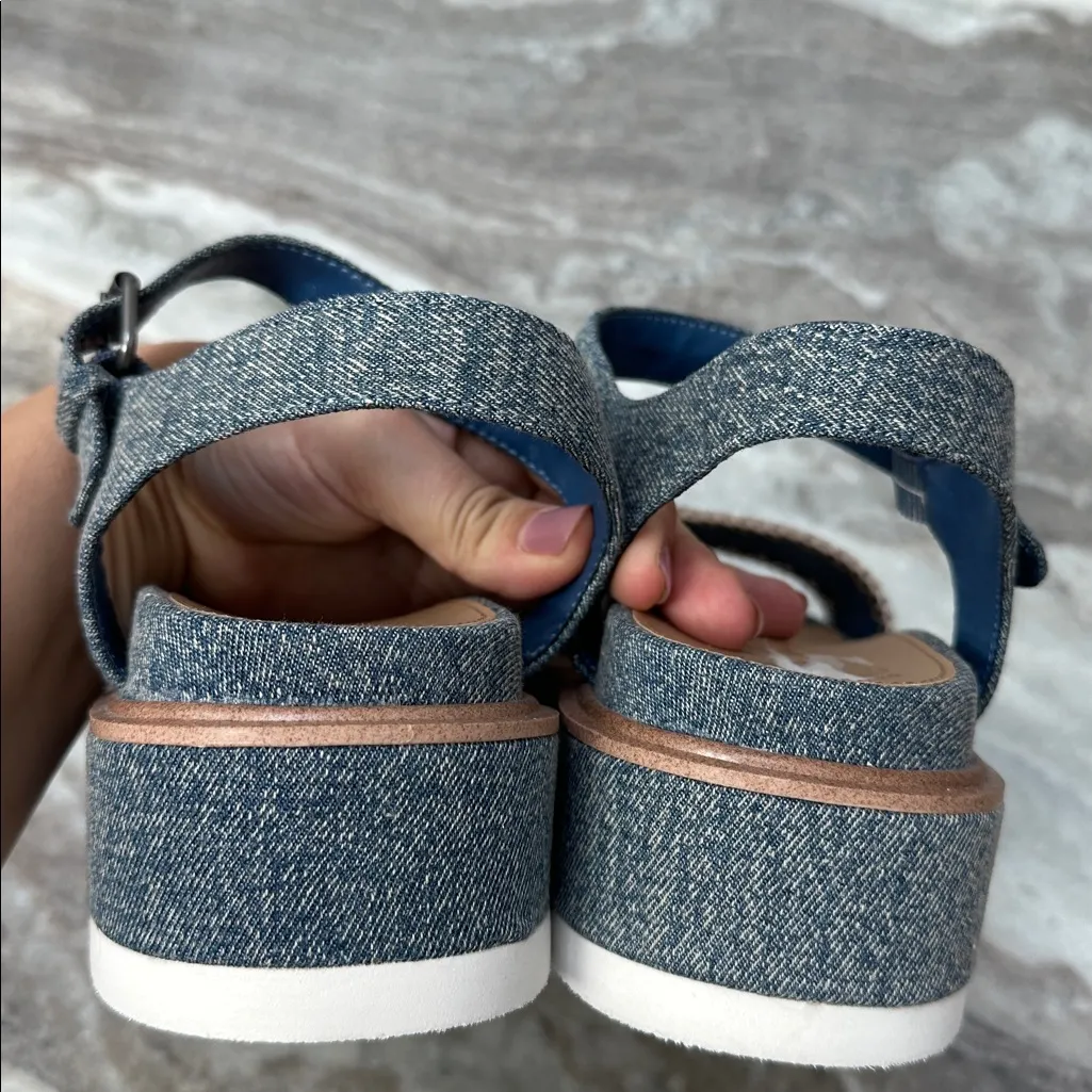 Wild Pair Women's Milliee Platform Sandals Blue Denim Size 8.5 - Image 7