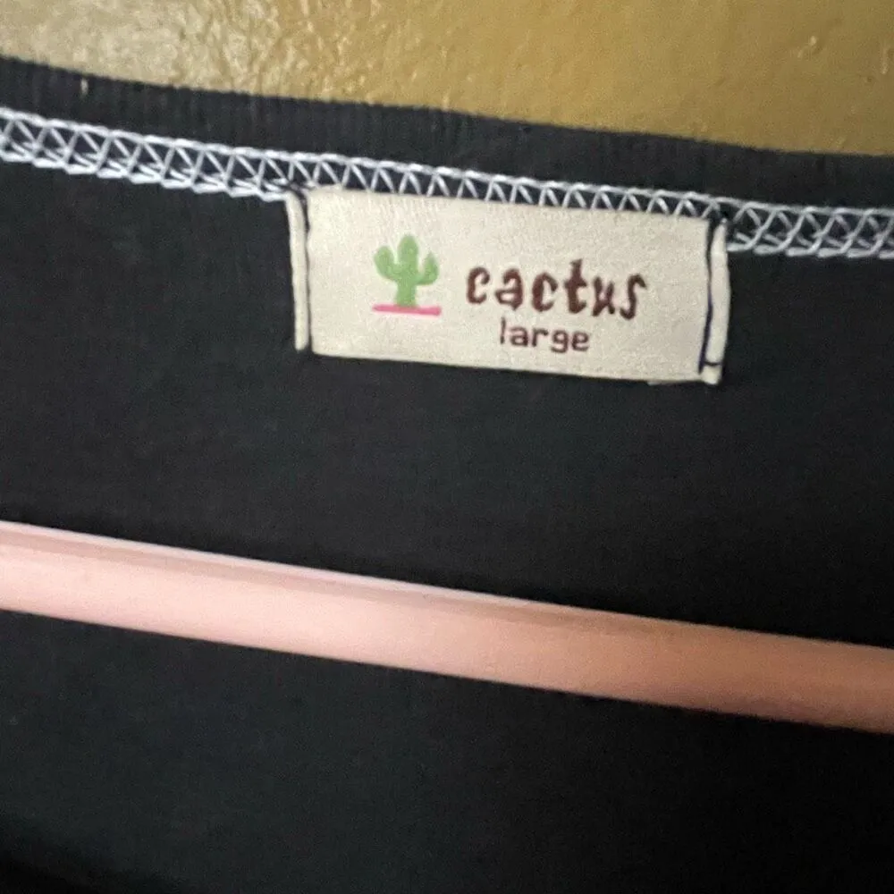 Vintage size Large Cactus New York scene rhinestone tee. Black - Image 3