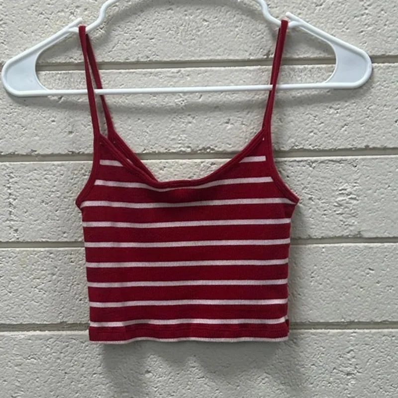 Brandy Melville John Galt Red Striped Tank one size - Image 4