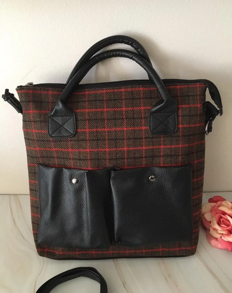 Plaid Shoulder Bag Black - Image 4
