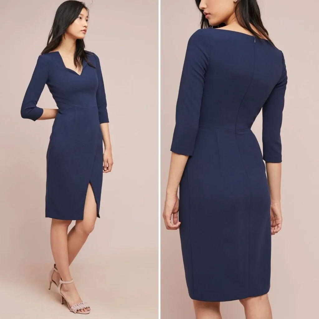 Black Halo Oklahoma Charlene Sheath Dress Dark Blue 12 - Image 2