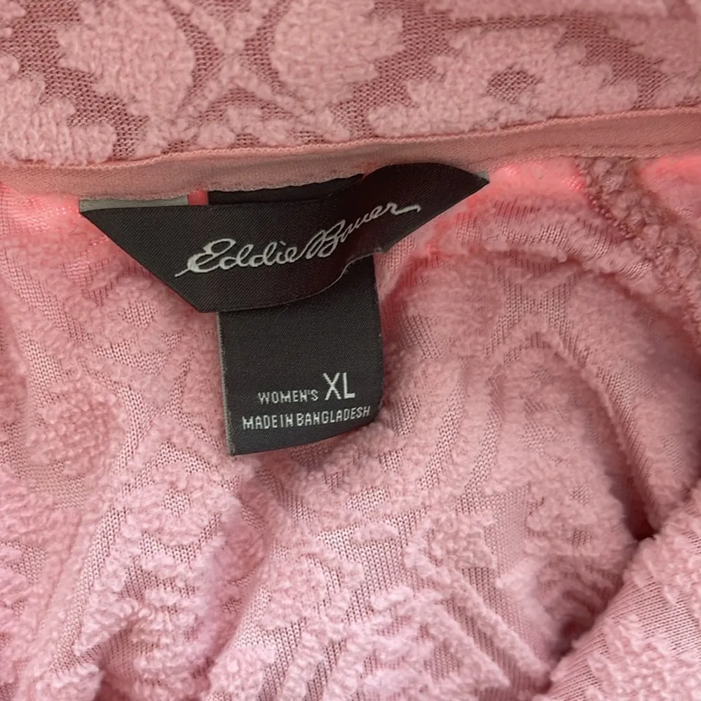 Eddie Bauer Pink Quarter Zip Fleece Pullover Size XL - Image 3