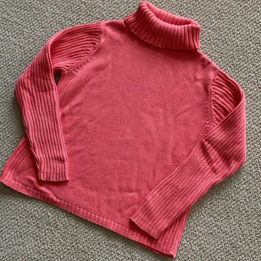 Charter Club Knit Turtleneck Pullover Sweater Salmon Red Size Medium Shirt FLAWS - Image 2
