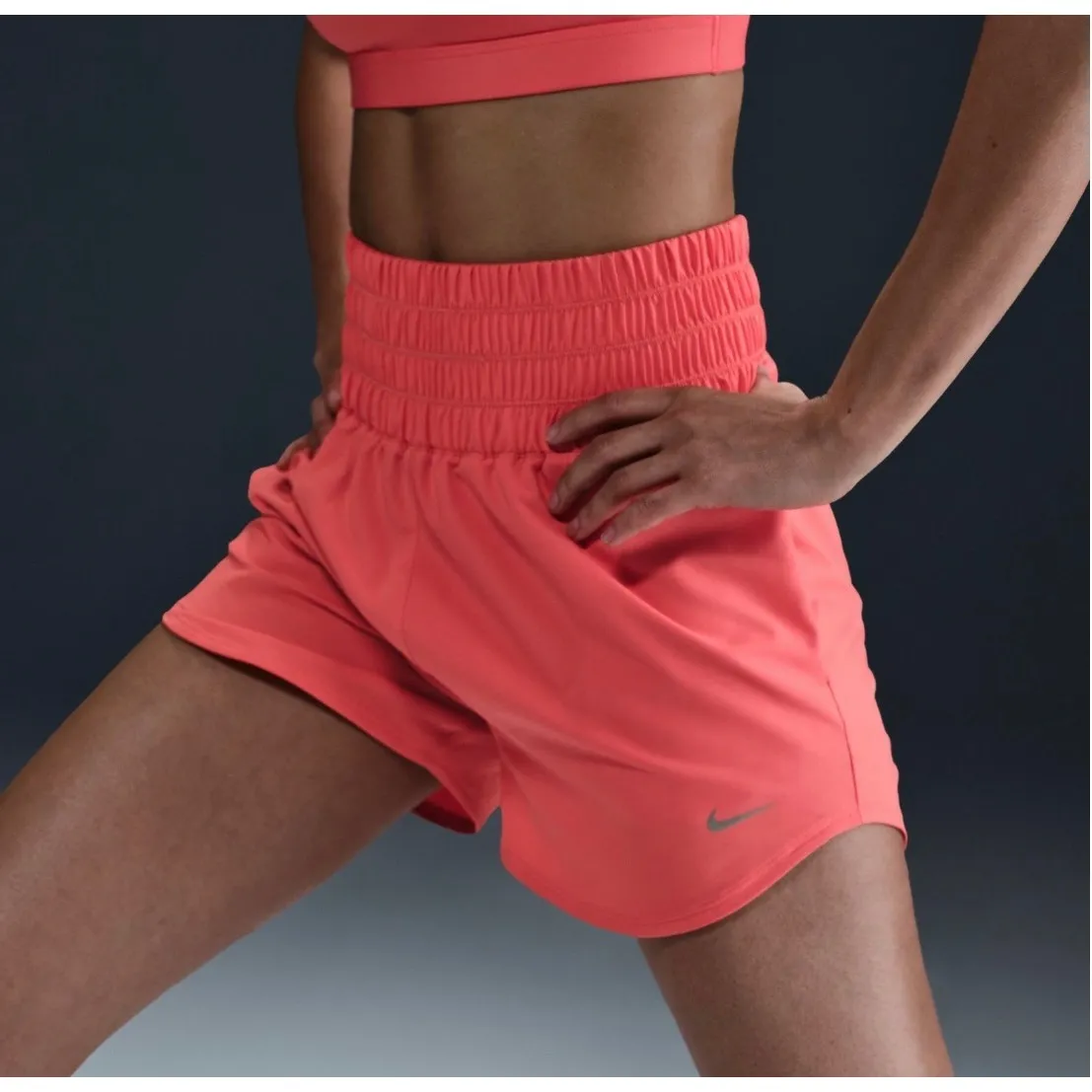 Nike Womens One Dri-fit Ultra High waisted 3" brief lined shorts magic‎ ember XS - Image 7
