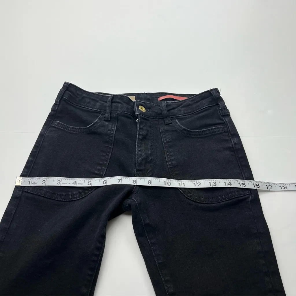 Anthropologie Pilcro The Icon Flare Leg‎ Womens Size 25 Black Denim Jean Pockets - Image 11