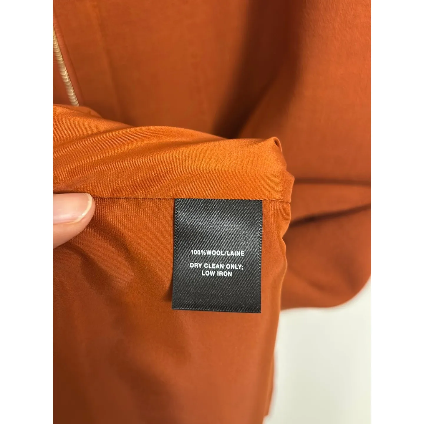 Lafayette 148 Dress Womens 16 Burnt Orange Wool Sleeveless Full Zip Knee Length - Image 4