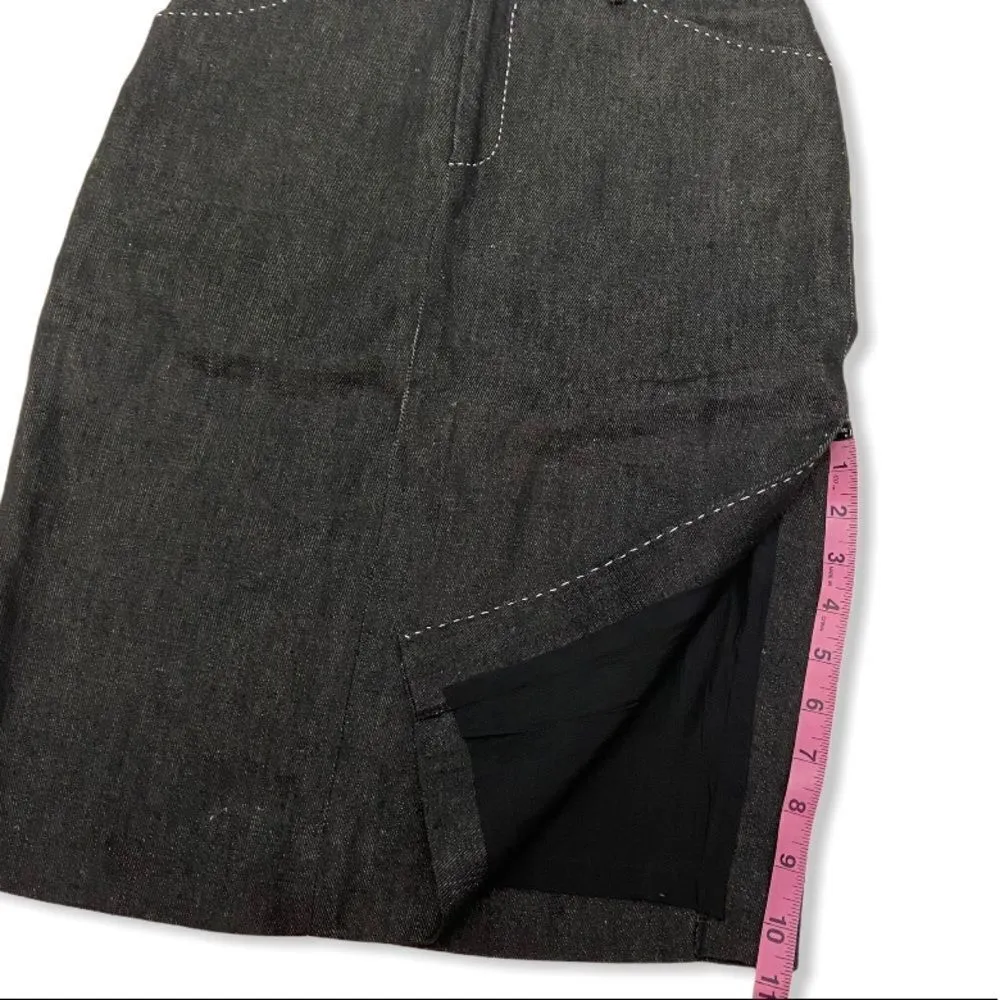 Vintage Ralph Lauren Collection Purple Label Black Linen Skirt Size 4 - Image 12