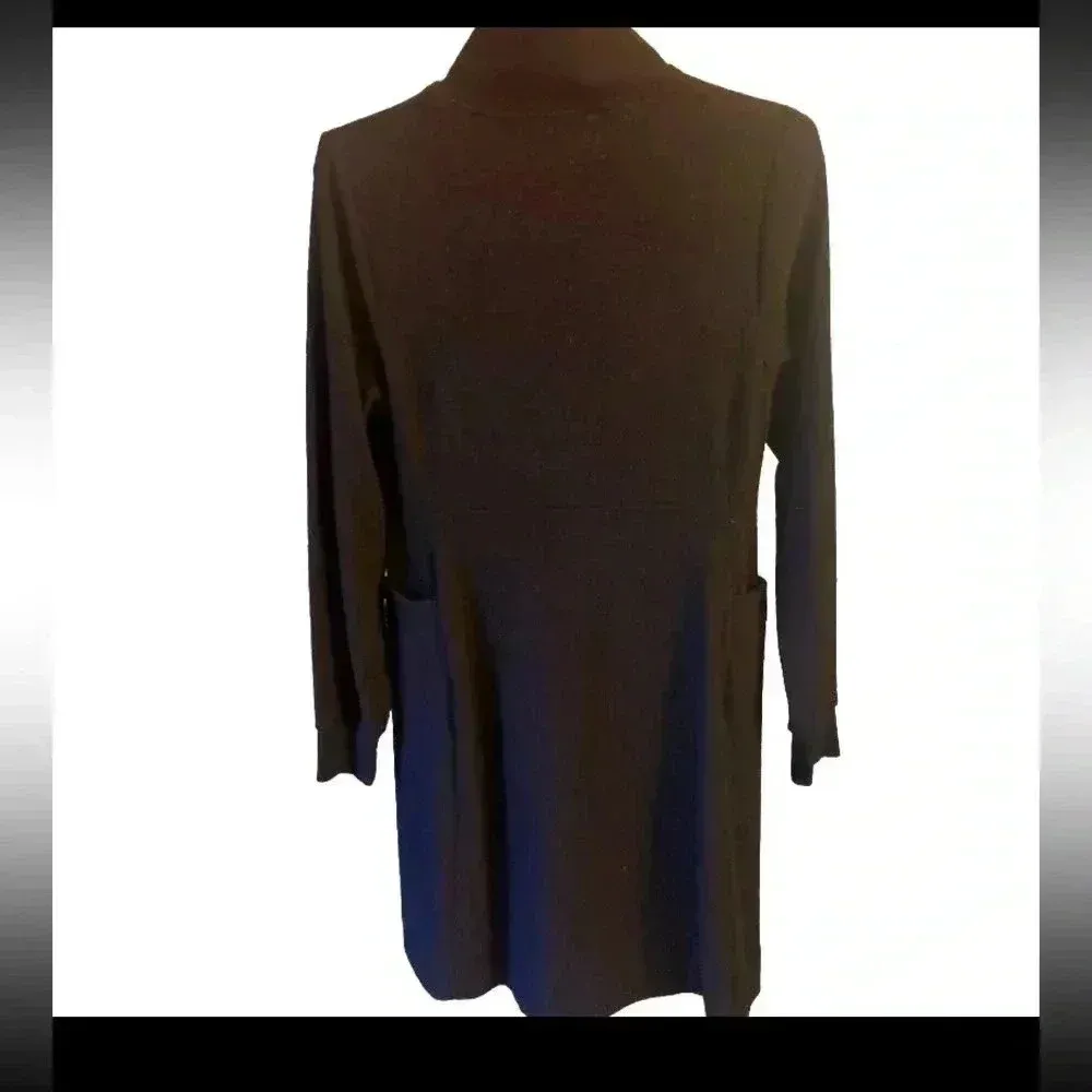 Cabi Cuddle Dress Black‎ Brown Brushed Knit Long Sleeve Sweater Dress Size S - Image 2