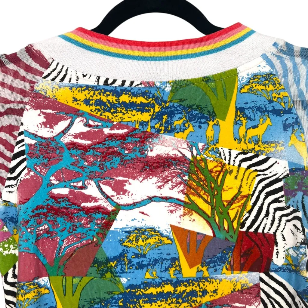 Faust Vintage Zebra Beaded Fringe Rainbow V - Image 6