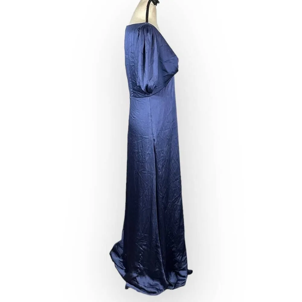 Sachin & Babi Alli Maxi Gown Women's 6 Blue Deep Cobalt Short Sleeves - Image 6