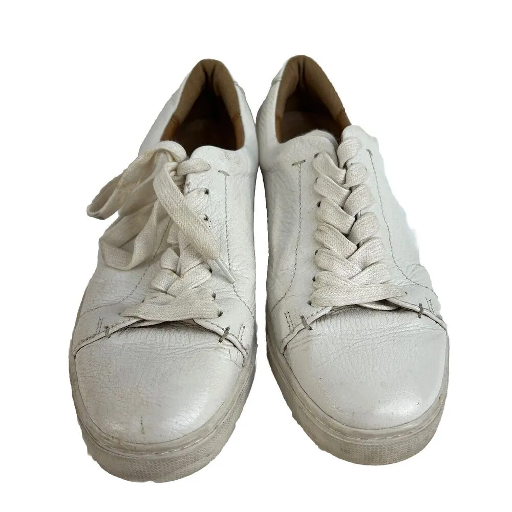 Frye Size 7.5 Sneaker Ivy Low Lace Up White Leather Fashion Women’s Comfort Shoe - Image 2