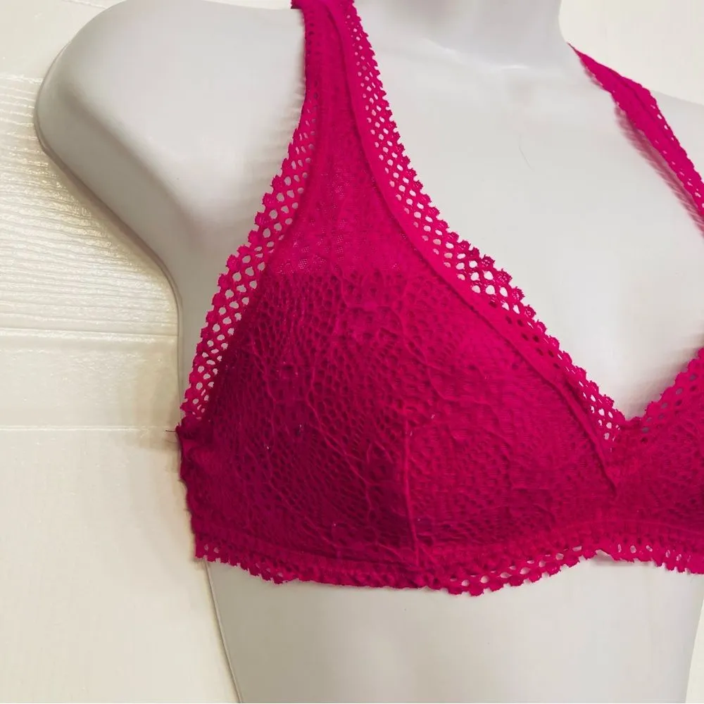 Victoria's Secret Pink Lace Bralette Bra Lightly Lined Wireless‎ Racerback Small - Image 2