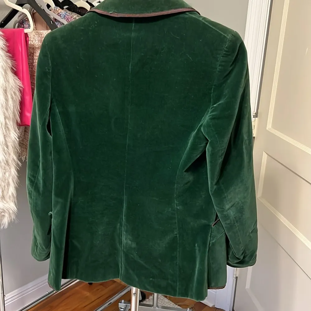Vintage Velour Blazer S Green - Image 4