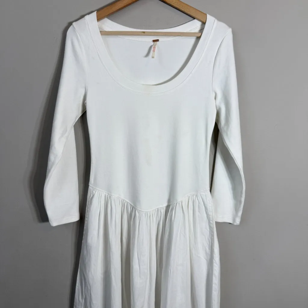 Free People Free-est Aelia Drop Waist Midi Dress Women's Small White Boho NWOT - Image 9