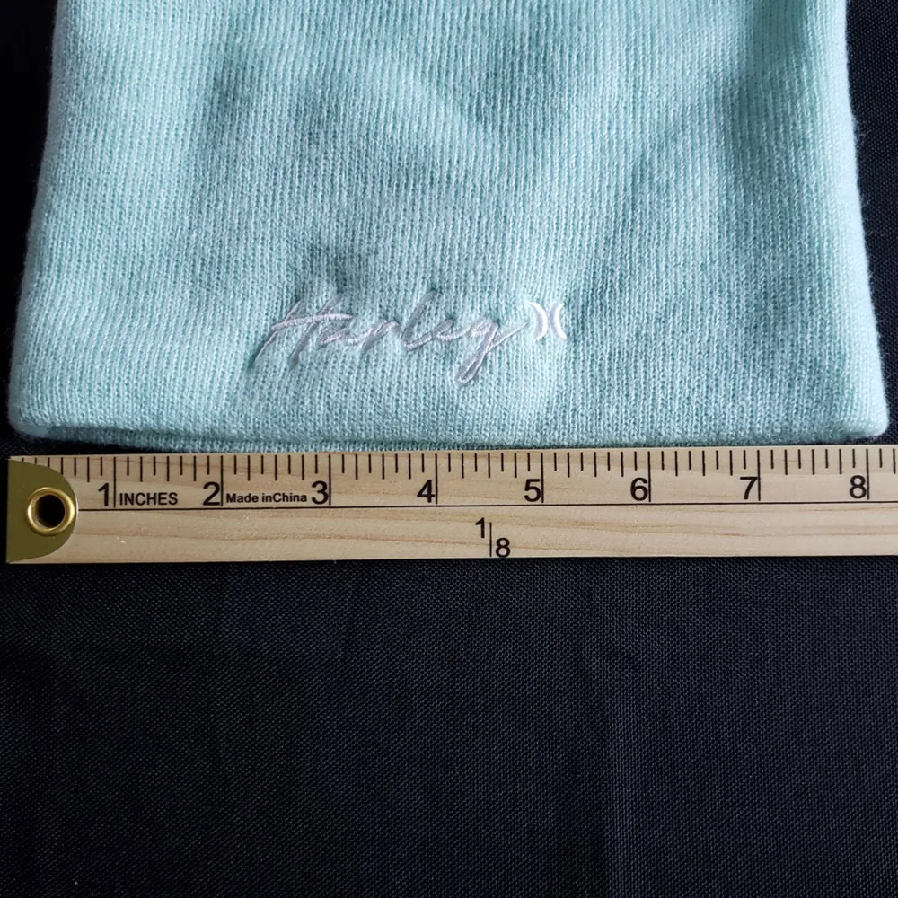 Hurley  Script Staple Beanie Mint Blue NWT‎ Embroidered - Image 5