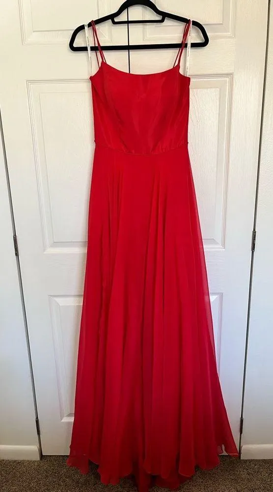 Red Sherri Hill Corset Ballgown Size 6 - Image 2