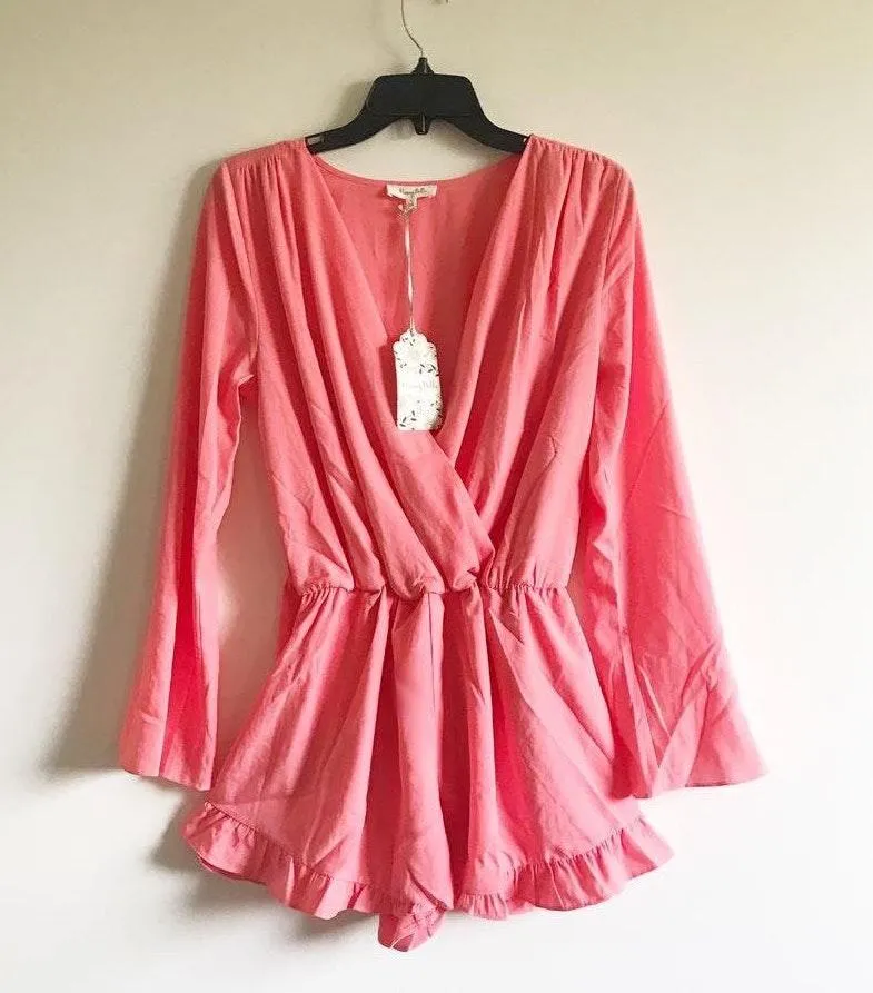 Honey Belle Flared Sleeves Ruffle Romper - Image 2
