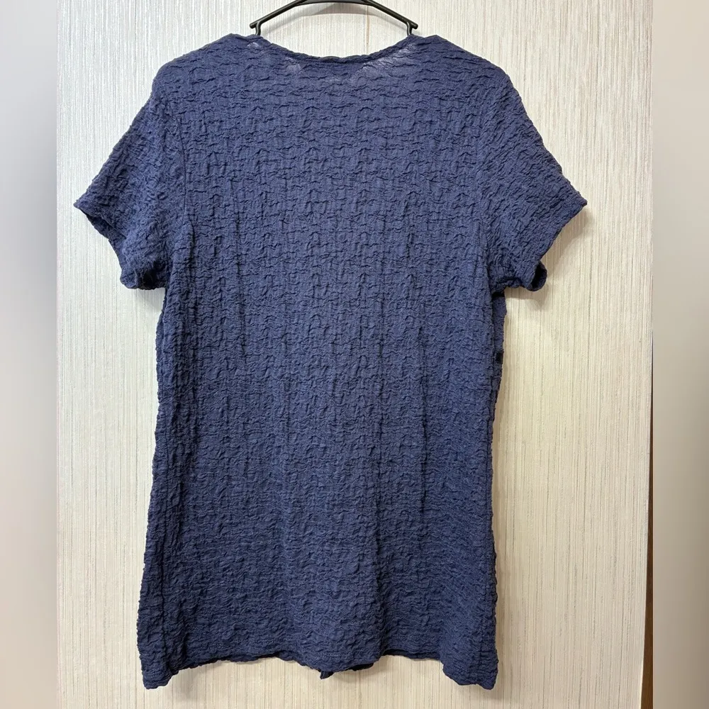 NWT Vintage Swift by Avenue 14/16 Plus Navy Blue Textured Tie Front Cardigan Top - Image 3