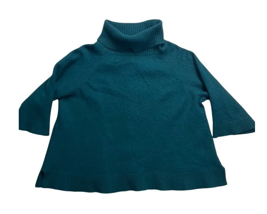Soft Surroundings Teal Green Turtleneck Sweater 3/4 Sleeve Size 2X Wool blend - Image 1