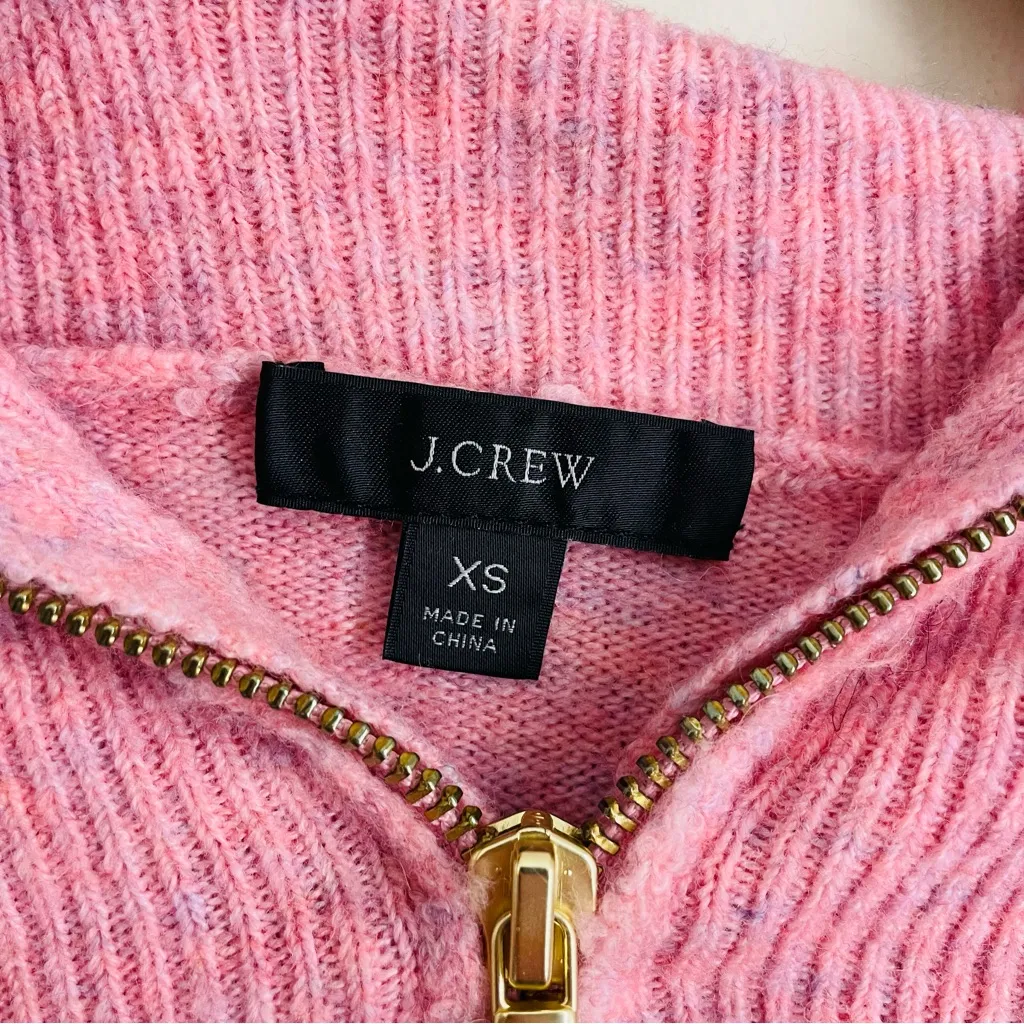 J.Crew Half-Zip Sweater Dress Supersoft Yarn Rose Heather Pink XS Alpaca Wool - Image 10