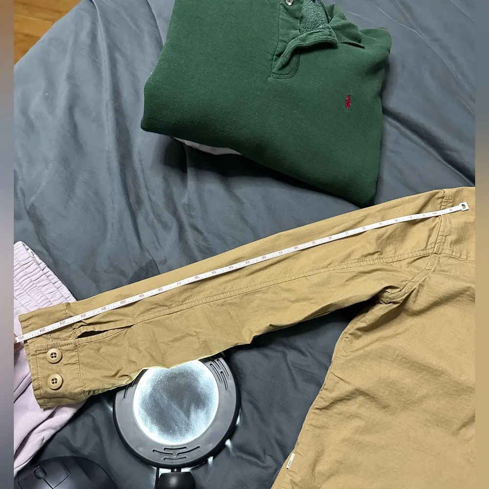 Vuori  Khaki Light Button Up Collared Jacket Large - Image 14